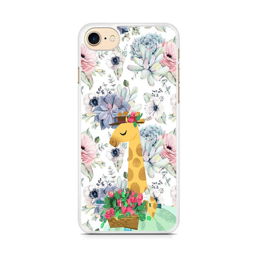 Giraffe Flower Bucket iPhone 8 Case-Oxvistore