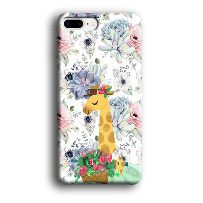 Giraffe Flower Bucket iPhone 7 Plus Case-Oxvistore