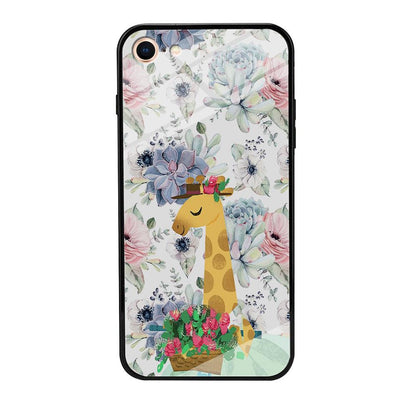 Giraffe Flower Bucket iPhone 8 Case-Oxvistore