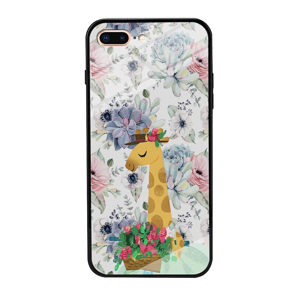 Giraffe Flower Bucket iPhone 8 Plus Case-Oxvistore