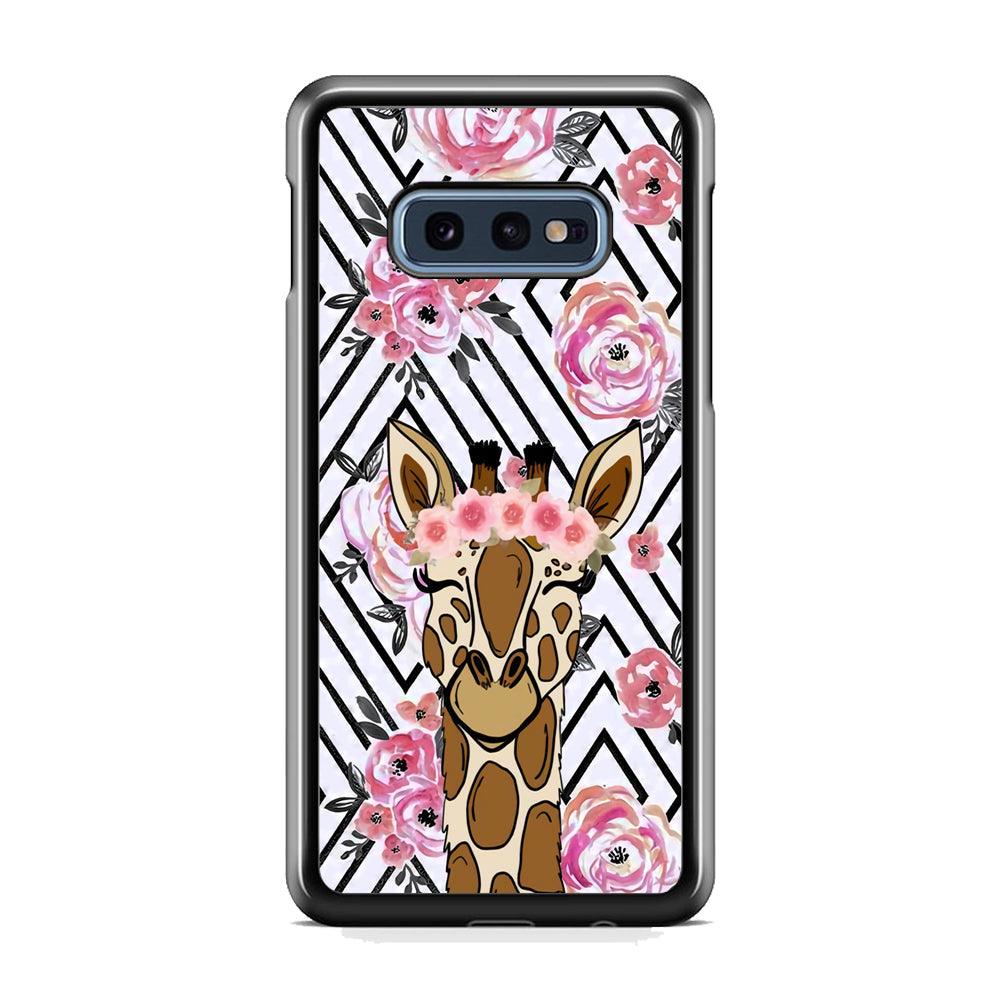 Giraffe Pics of Beauty Samsung Galaxy S10E Case-Rubber White (2D Case)-Oxvistore