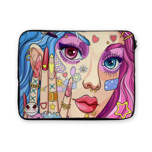 Girl Beautiful Face Pop Art Laptop Sleeve Protective Cover