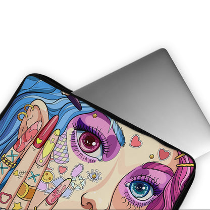 Girl Beautiful Face Pop Art Laptop Sleeve Protective Cover