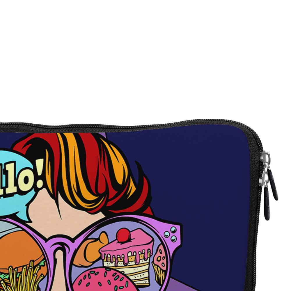 Girl Glasses Fast Food Laptop Sleeve Protective Cover-Oxvistore
