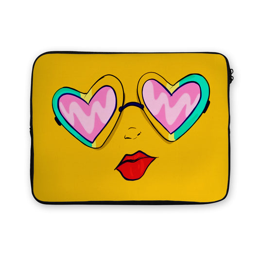 Girl Glasses Pop Art Laptop Sleeve Protective Cover