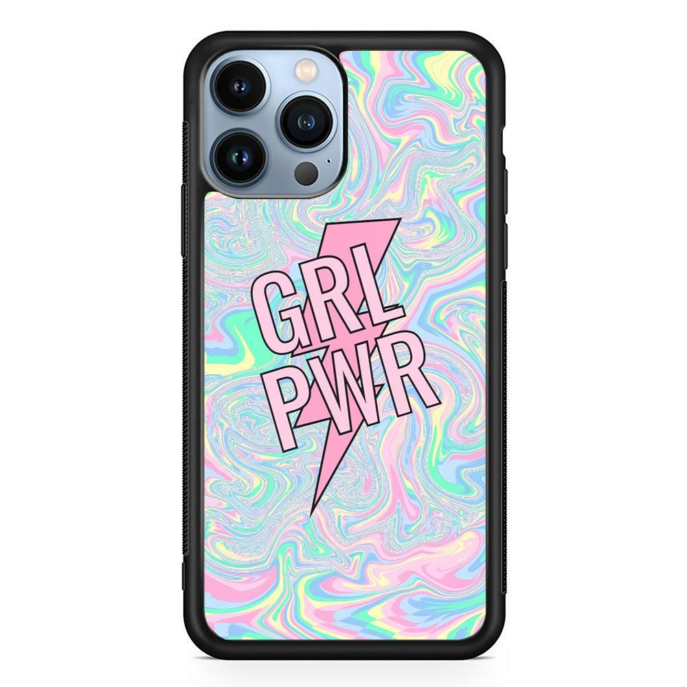 Girl Pink Flash Power iPhone 13 Pro Max Case-Rubber Black (2D Case)-Oxvistore