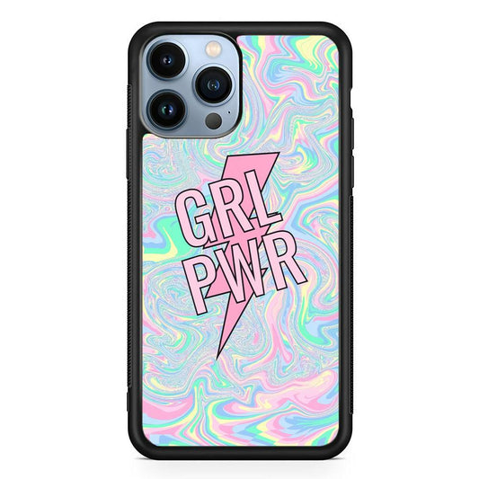 Girl Pink Flash Power iPhone 13 Pro Case-Rubber Black (2D Case)-Oxvistore