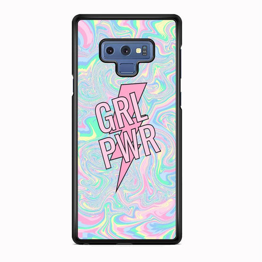 Girl Pink Flash Power Samsung Galaxy Note 9 Case-Rubber White (2D Case)-Oxvistore
