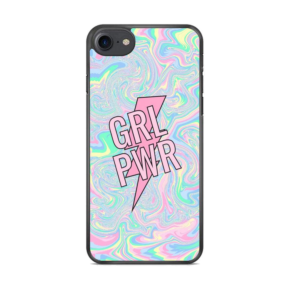 Girl Pink Flash Power iPhone 7 Case-Rubber Black (2D Case)-Oxvistore