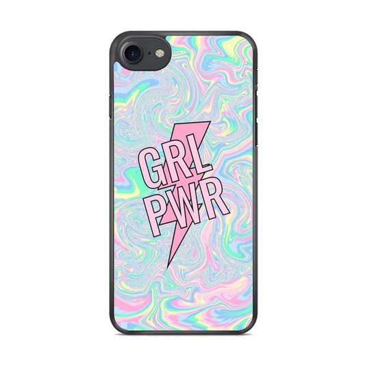 Girl Pink Flash Power iPhone 7 Case-Rubber Black (2D Case)-Oxvistore