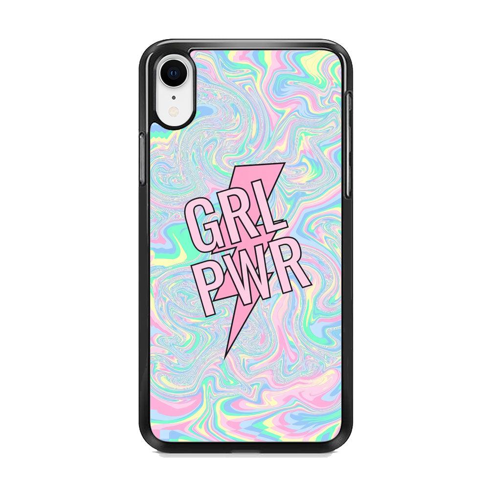 Girl Pink Flash Power iPhone XR Case-Rubber Black (2D Case)-Oxvistore