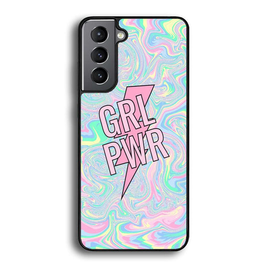 Girl Pink Flash Power Samsung Galaxy S23 Case-Rubber White (2D Case)-Oxvistore