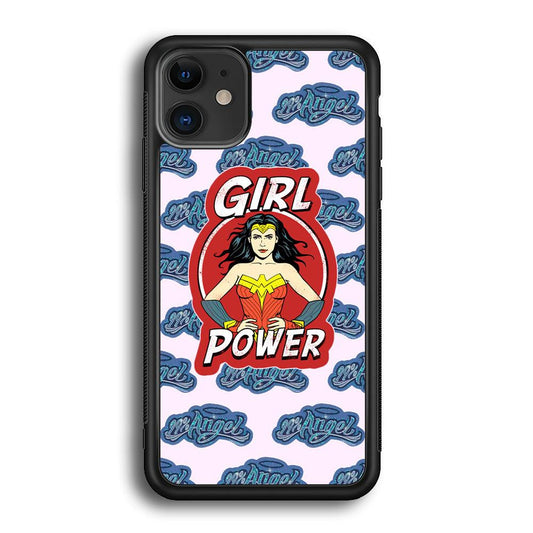Girl Power is 99% Angel iPhone 12 Case-Rubber White (2D Case)-Oxvistore
