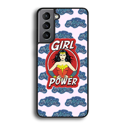 Girl Power is 99% Angel Samsung Galaxy S21 Plus Case-Rubber White (2D Case)-Oxvistore