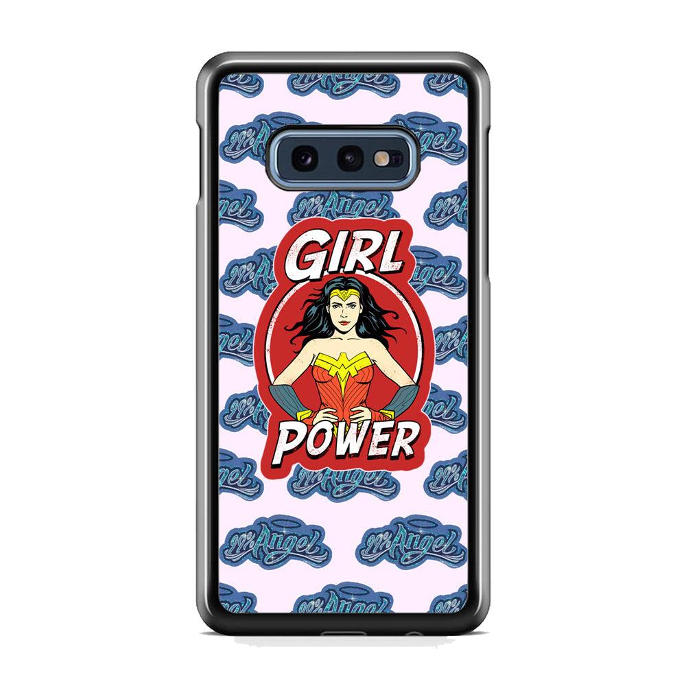 Girl Power is 99% Angel Samsung Galaxy S10E Case-Rubber Black (2D Case)-Oxvistore