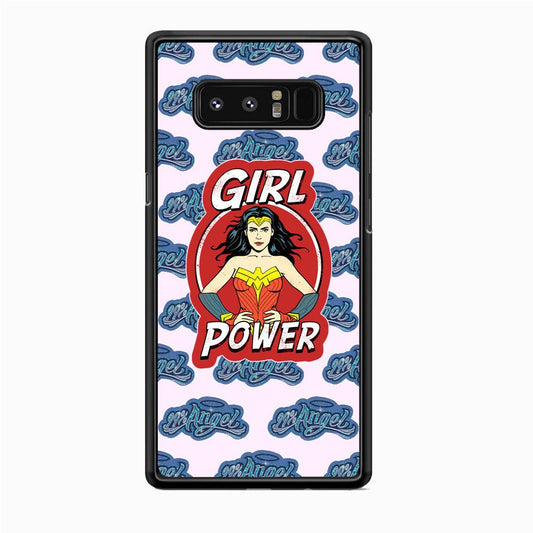 Girl Power is 99% Angel Samsung Galaxy Note 8 Case-Rubber White (2D Case)-Oxvistore