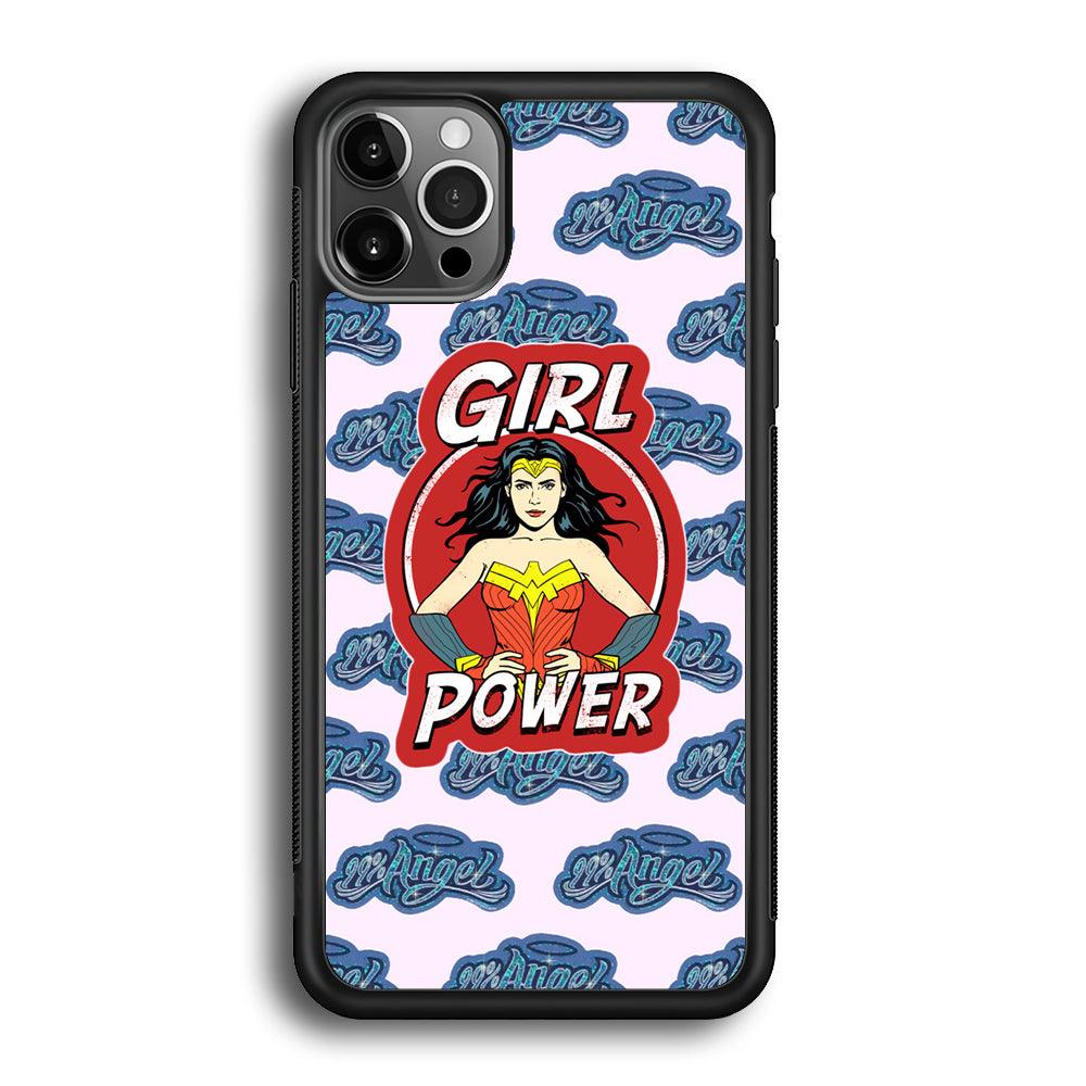 Girl Power is 99% Angel iPhone 12 Pro Max Case-Rubber Black (2D Case)-Oxvistore