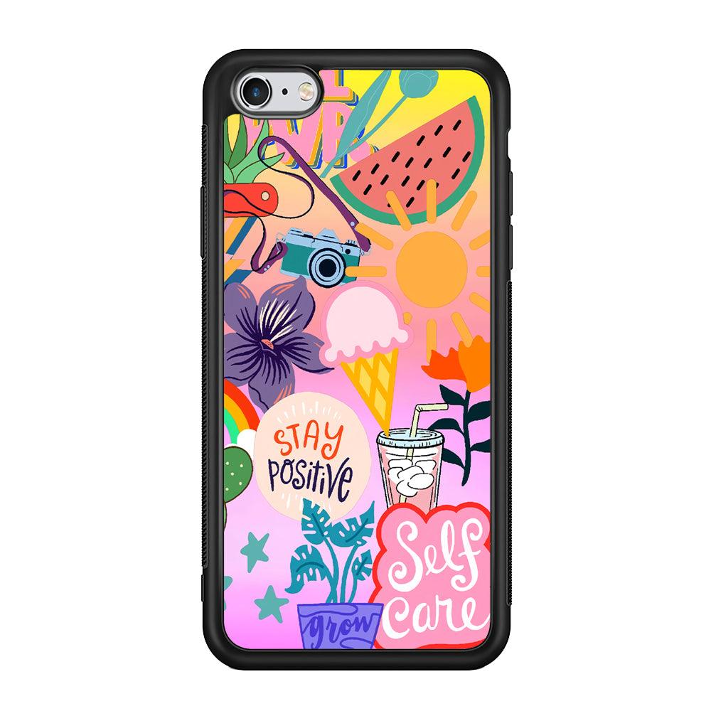 Girly Aesthetic World iPhone 6 | 6s Case-Rubber Black (2D Case)-Oxvistore