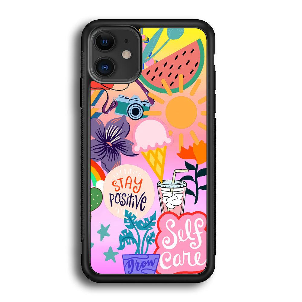 Girly Aesthetic World iPhone 12 Case-Rubber Black (2D Case)-Oxvistore