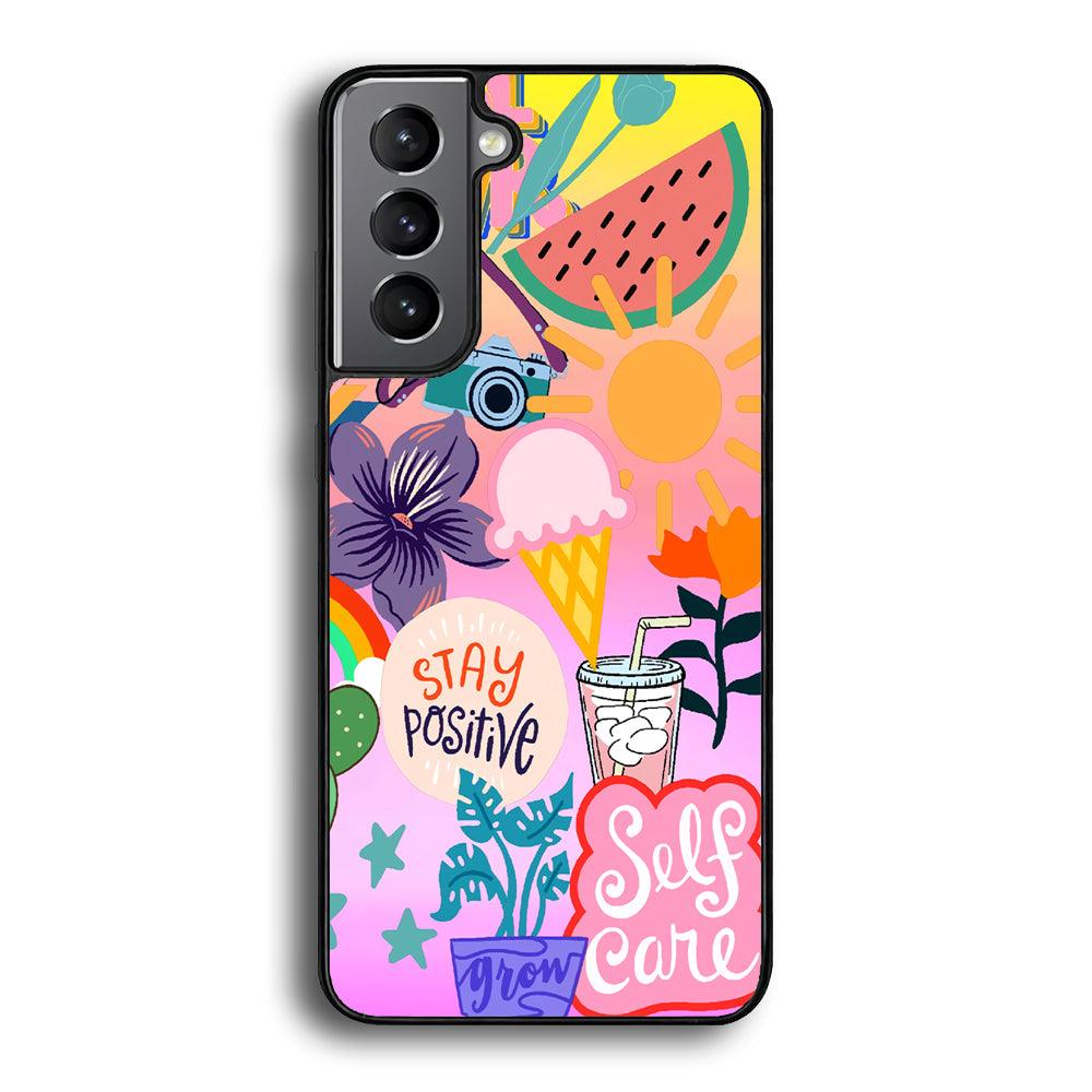 Girly Aesthetic World Samsung Galaxy S24 Case-Rubber Black (2D Case)-Oxvistore