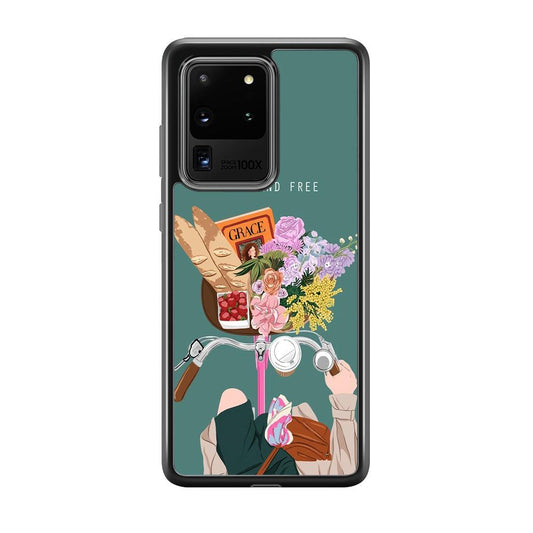 Girly Be Brave and Free Samsung Galaxy S20 Ultra Case-Rubber Black (2D Case)-Oxvistore