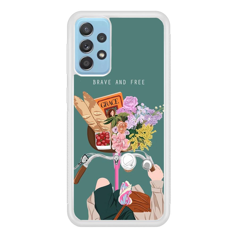 Girly Be Brave and Free Samsung Galaxy A72 Case-Oxvistore