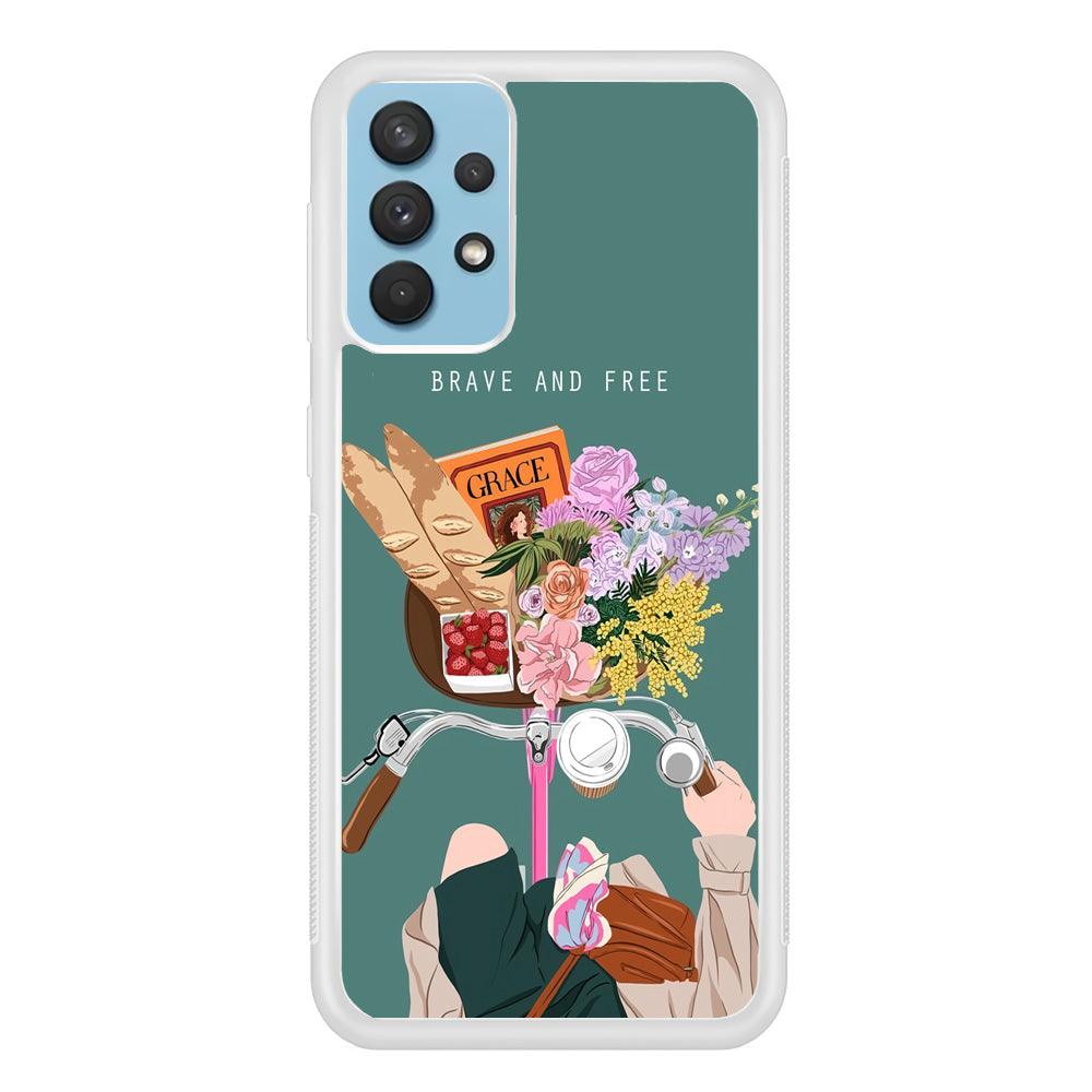 Girly Be Brave and Free Samsung Galaxy A32 Case-Oxvistore