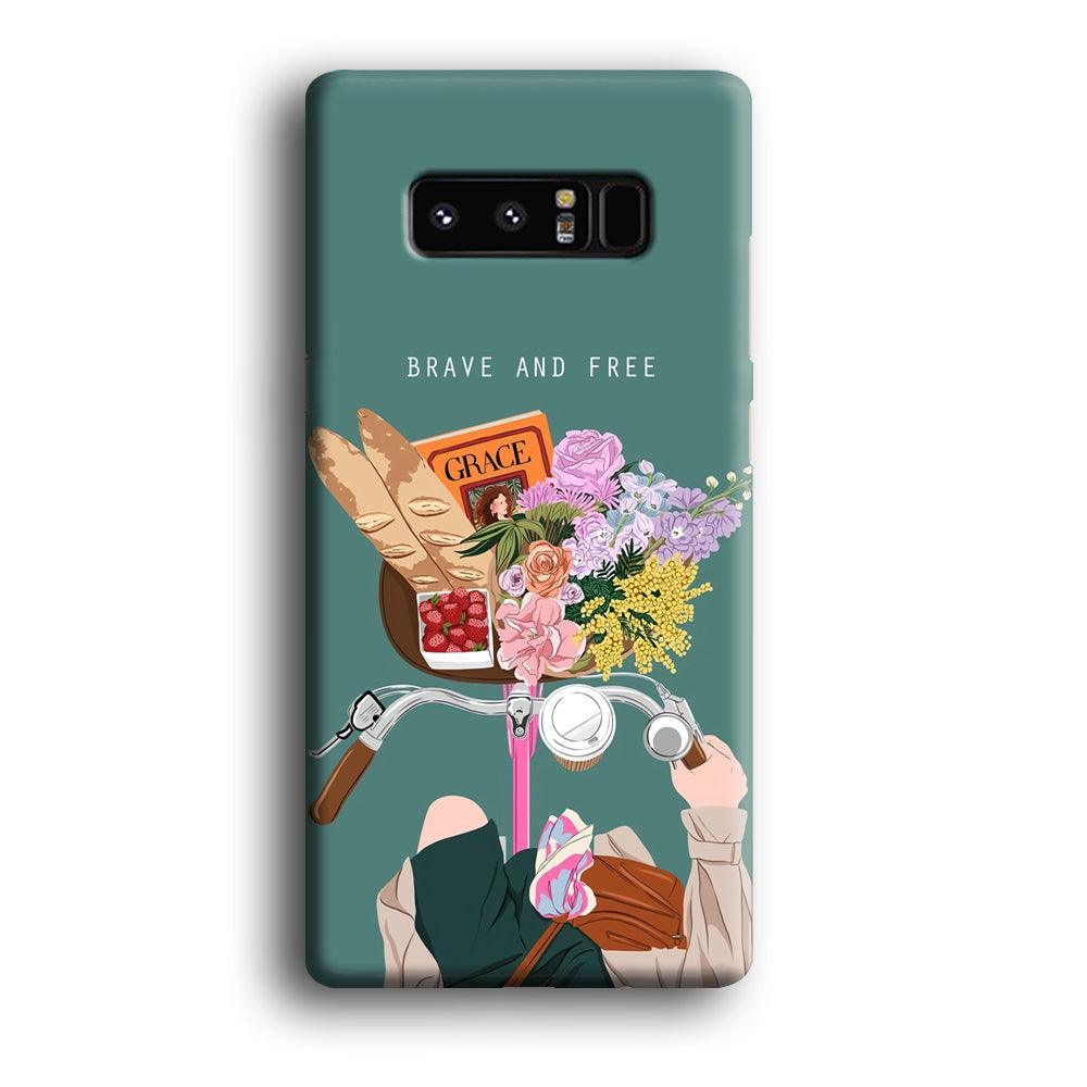 Girly Be Brave and Free Samsung Galaxy Note 8 Case-Oxvistore