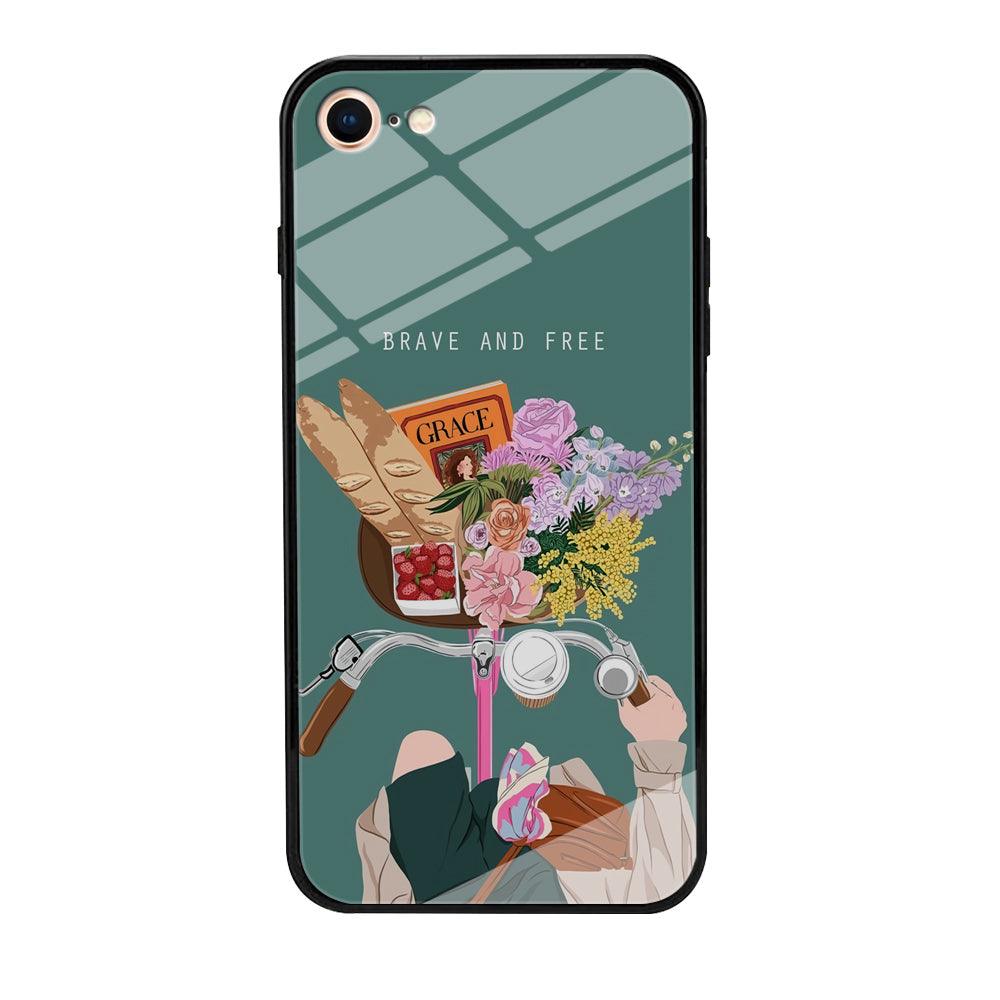 Girly Be Brave and Free iPhone 8 Case-Oxvistore