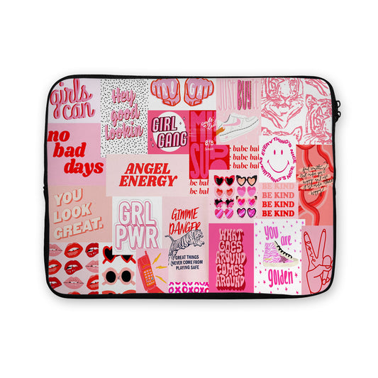 Girly Pink Aesthetic Laptop Sleeve Protective Cover