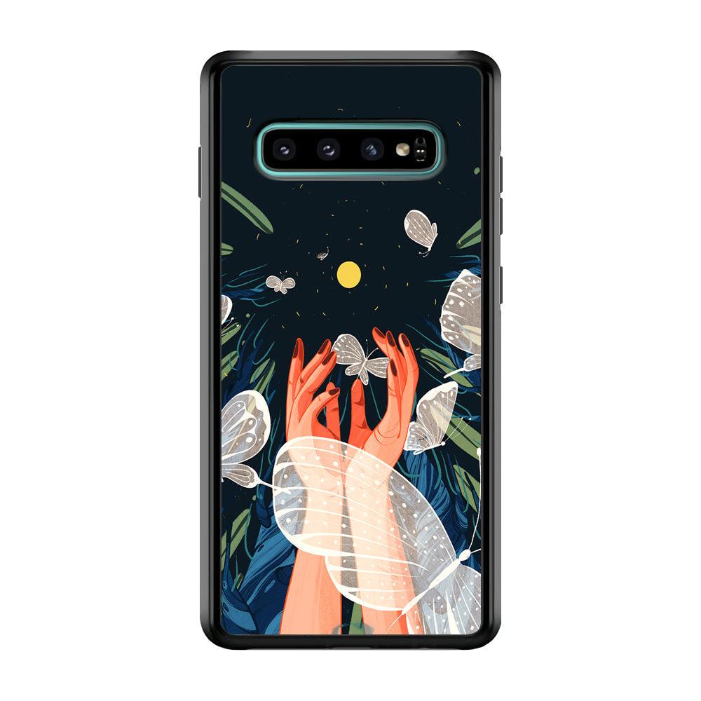 Girly Sweety Beauty Hands Samsung Galaxy S10 Case-Rubber Black (2D Case)-Oxvistore