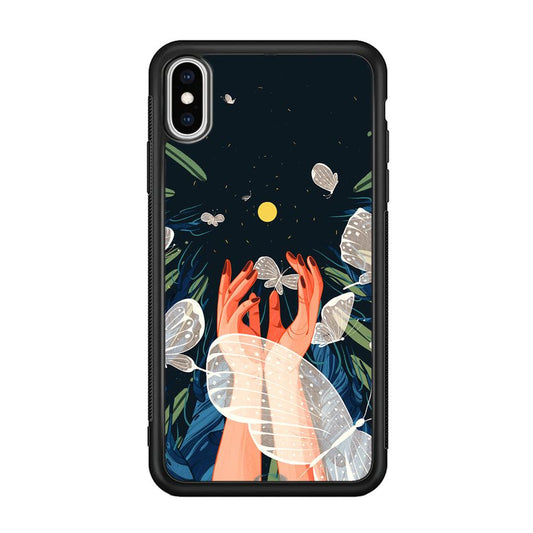 Girly Sweety Beauty Hands iPhone Xs Max Case-Rubber Black (2D Case)-Oxvistore