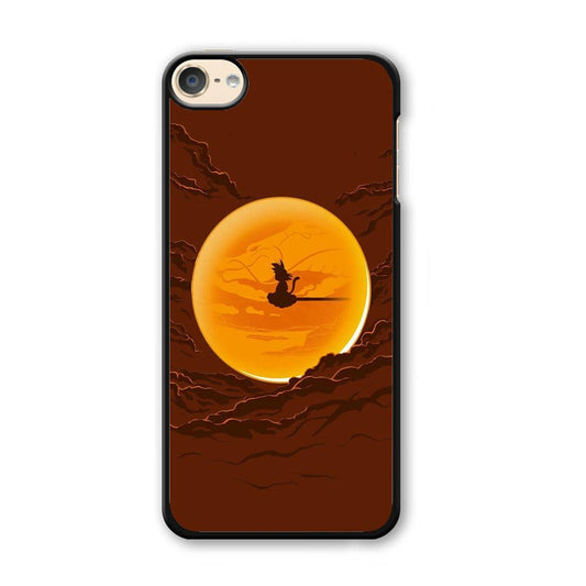 Goku Silhouette of The Moon iPod Touch 6 Case-Plastic White (2D Case)-Oxvistore