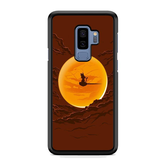Goku Silhouette of The Moon Samsung Galaxy S9 Plus Case-Rubber Black (2D Case)-Oxvistore
