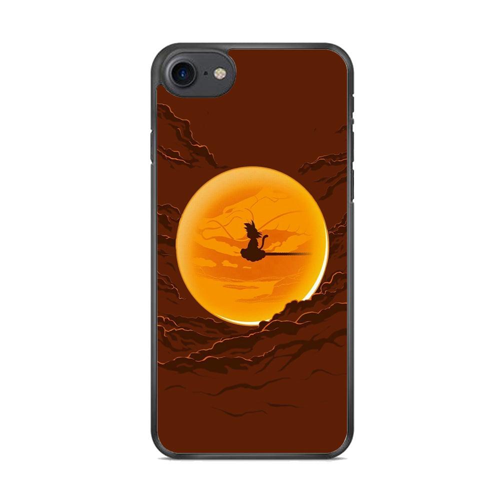 Goku Silhouette of The Moon iPhone 8 Case-Rubber Black (2D Case)-Oxvistore