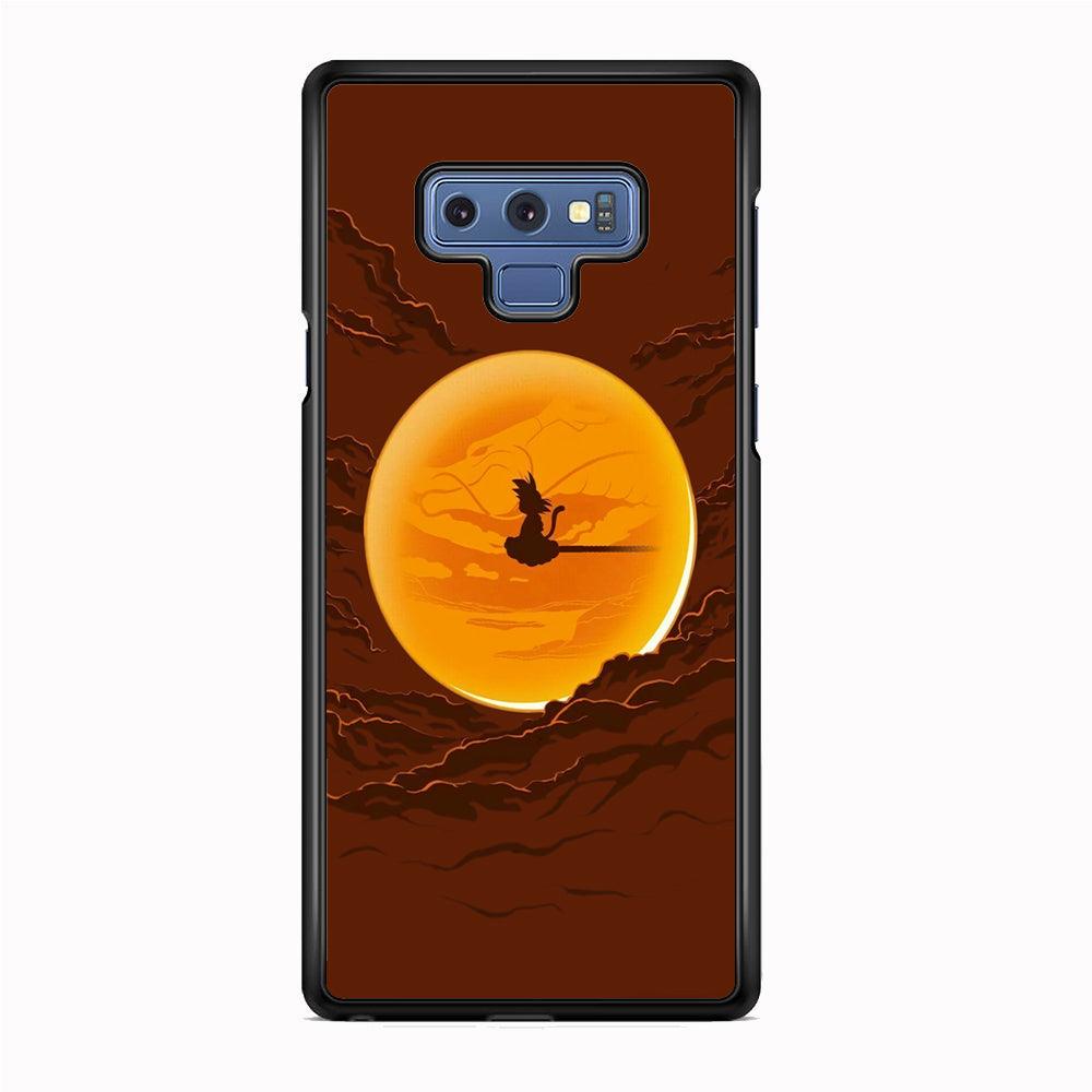 Goku Silhouette of The Moon Samsung Galaxy Note 9 Case-Rubber White (2D Case)-Oxvistore