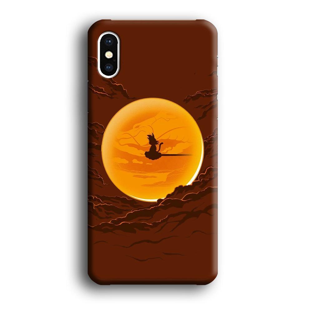 Goku Silhouette of The Moon iPhone X Case-Oxvistore