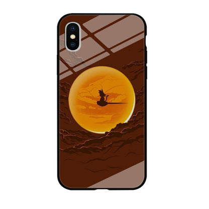 Goku Silhouette of The Moon iPhone X Case-Oxvistore