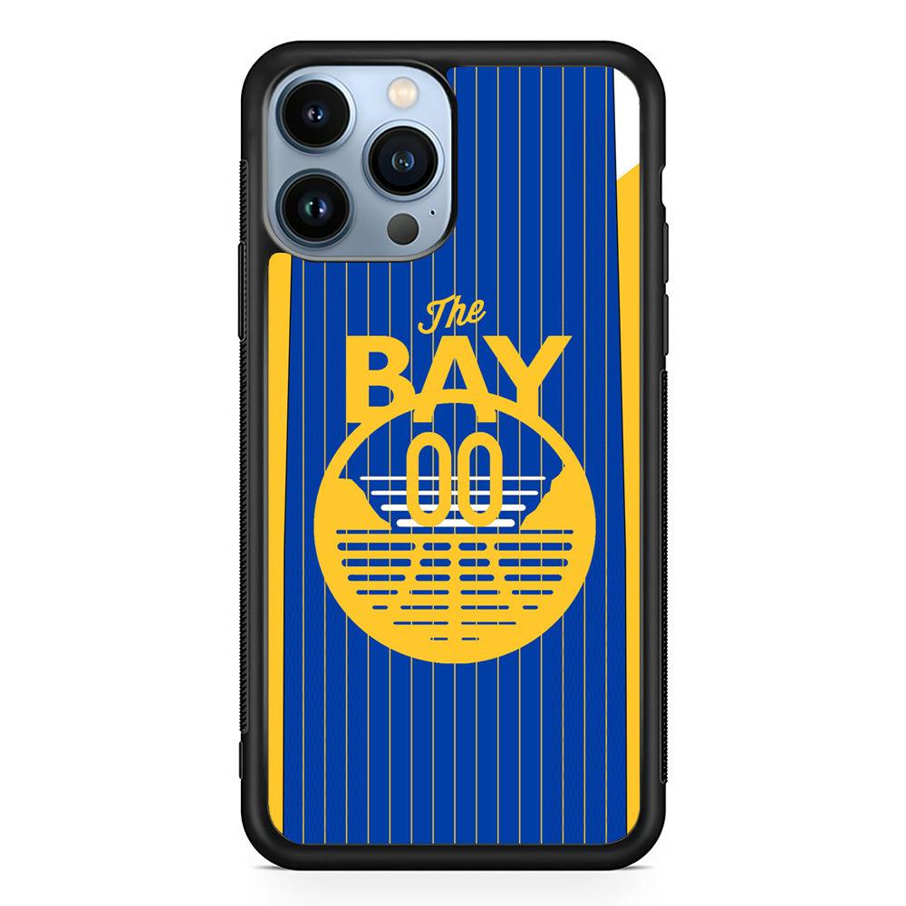 Golden State Warriors The Bay Jersey iPhone 15 Pro Max Case-Rubber Black (2D Case)-Oxvistore