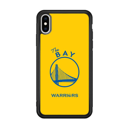 Golden State Warriors The Blue Silhouette iPhone Xs Max Case-Rubber Black (2D Case)-Oxvistore