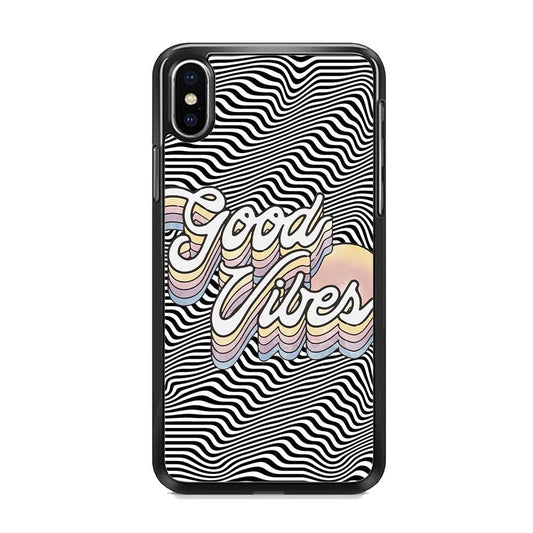 Good Vibes Motion iPhone XS Case-Rubber White (2D Case)-Oxvistore