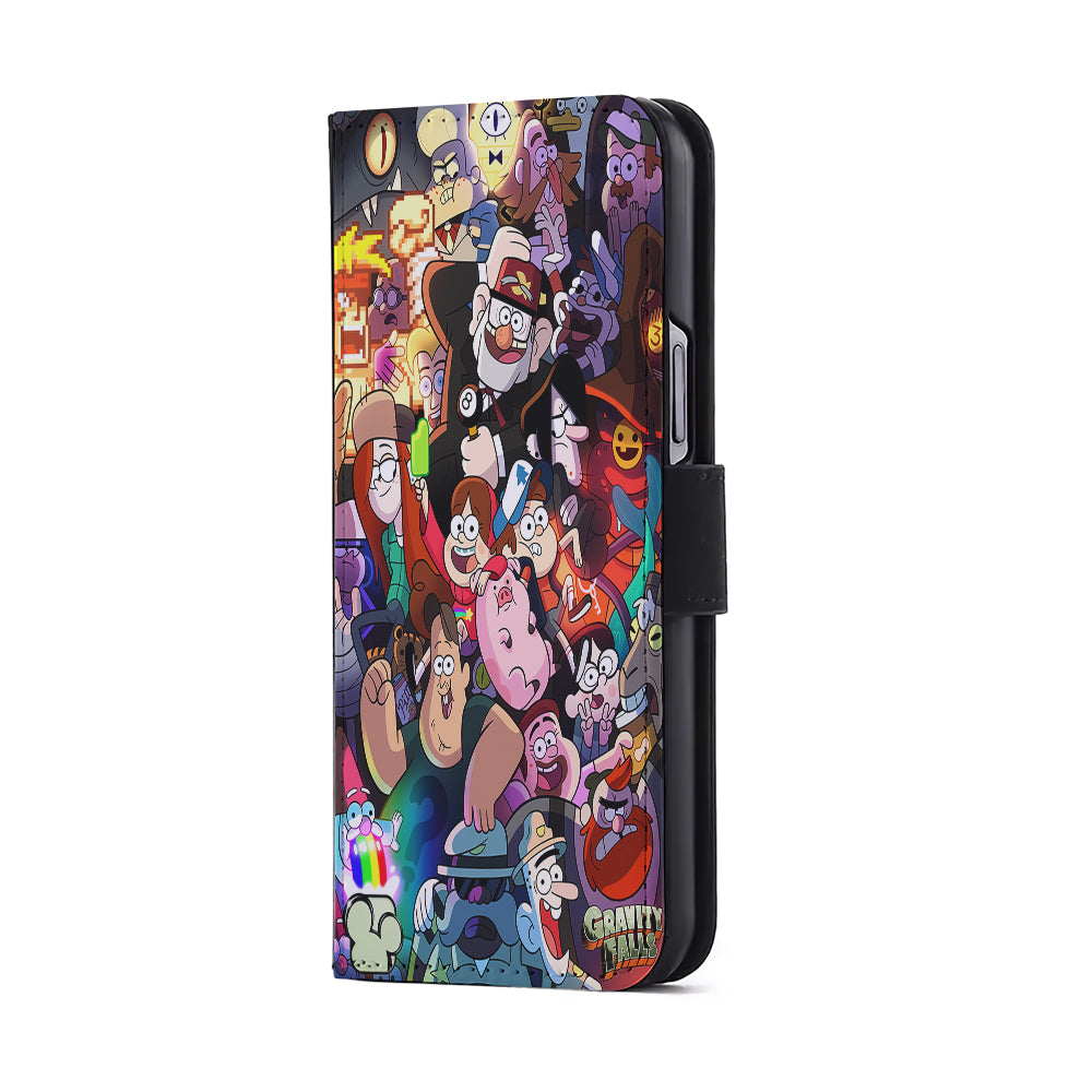 Gravity Falls All Character Flip Wallet Phone Case