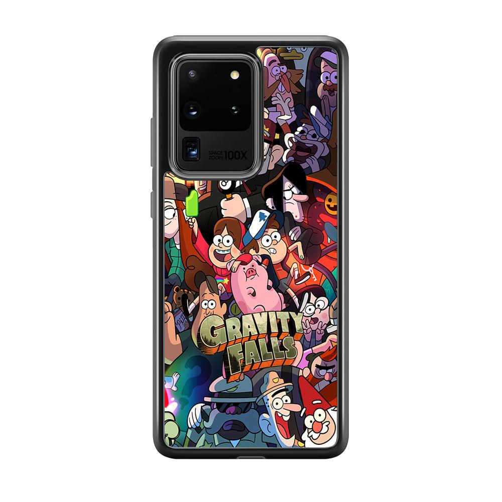 Gravity Falls Team Around The World Samsung Galaxy S20 Ultra Case-Rubber Black (2D Case)-Oxvistore