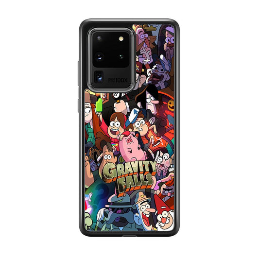 Gravity Falls Team Around The World Samsung Galaxy S20 Ultra Case-Rubber Black (2D Case)-Oxvistore