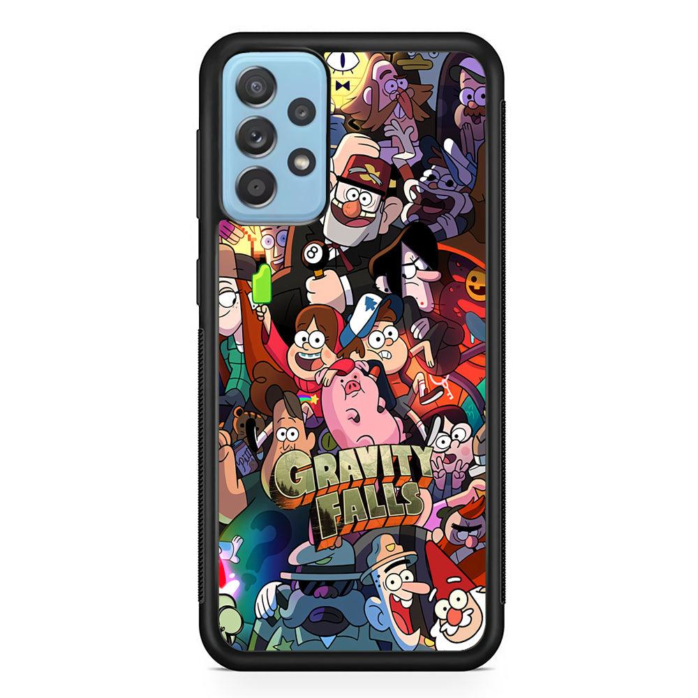 Gravity Falls Team Around The World Samsung Galaxy A72 Case-Rubber Black (2D Case)-Oxvistore