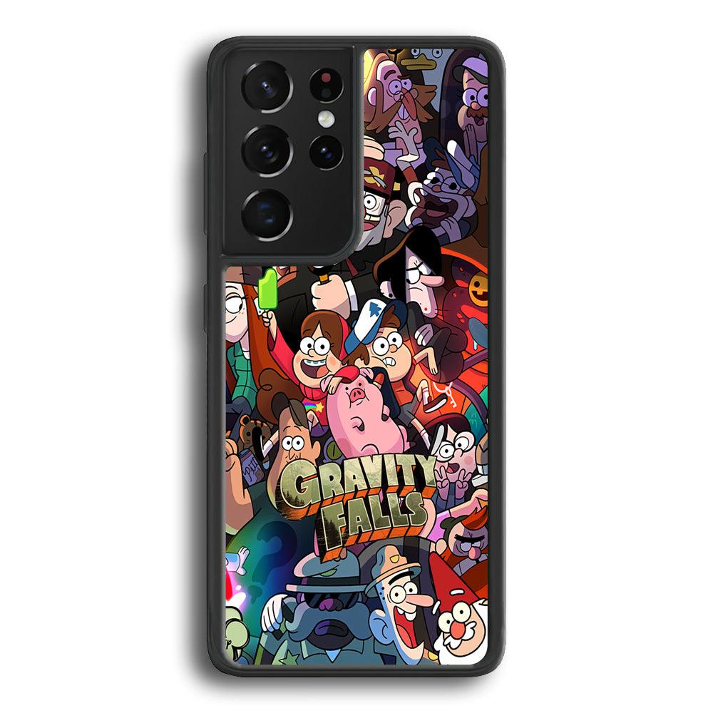 Gravity Falls Team Around The World Samsung Galaxy S24 Ultra Case-Rubber Black (2D Case)-Oxvistore