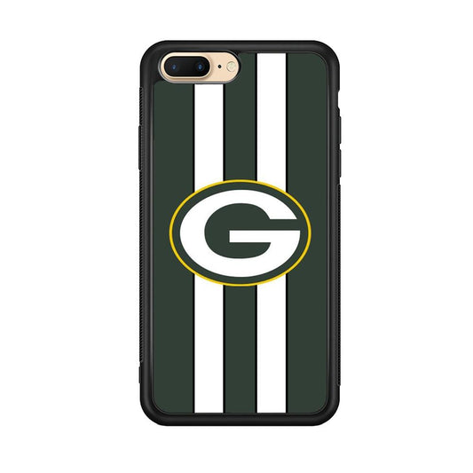Green Bay Packers Circle on Center iPhone 7 Plus Case-Rubber Black (2D Case)-Oxvistore