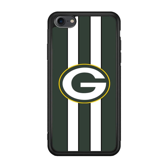 Green Bay Packers Circle on Center iPhone 7 Case-Rubber Black (2D Case)-Oxvistore