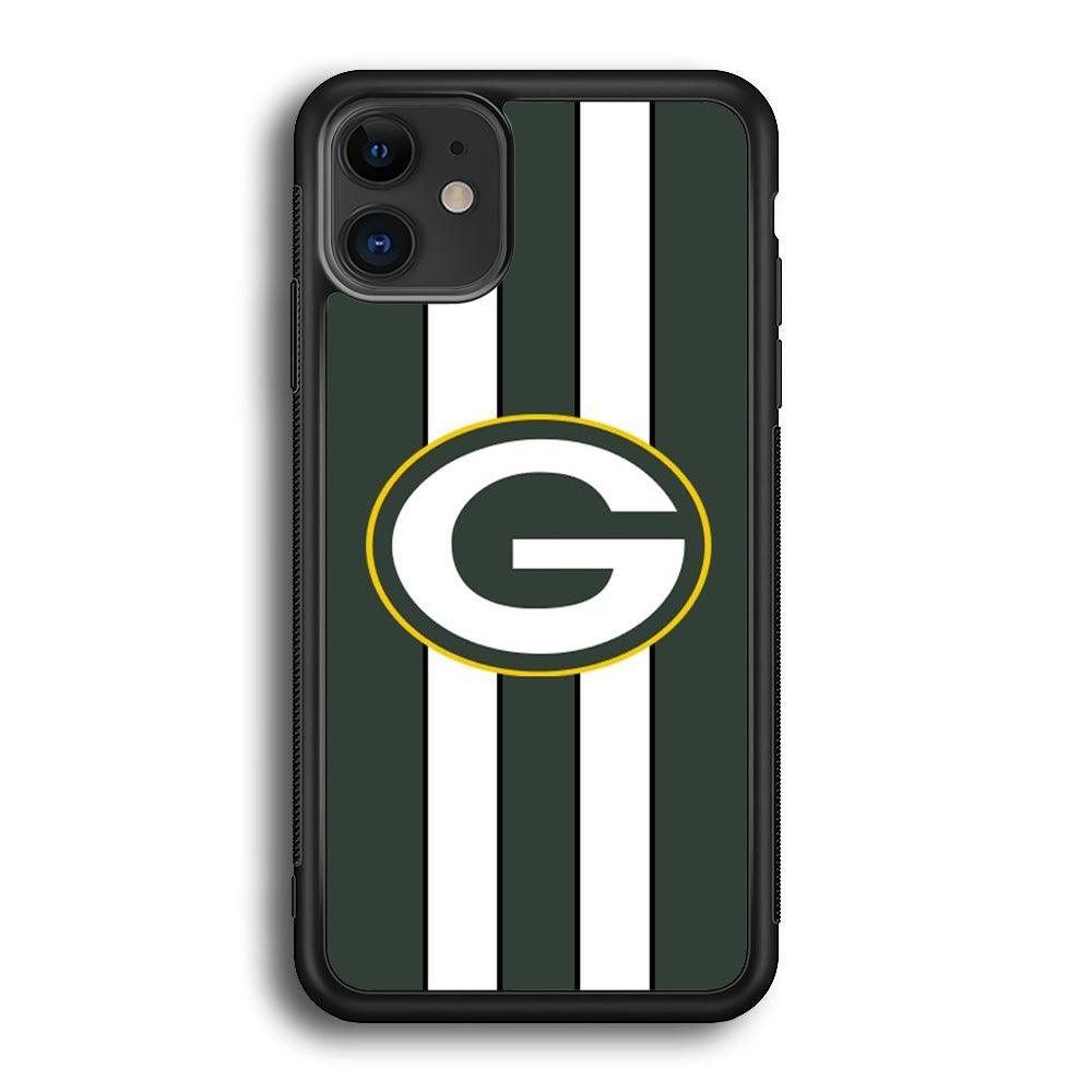Green Bay Packers Circle on Center iPhone 11 Case-Rubber Black (2D Case)-Oxvistore