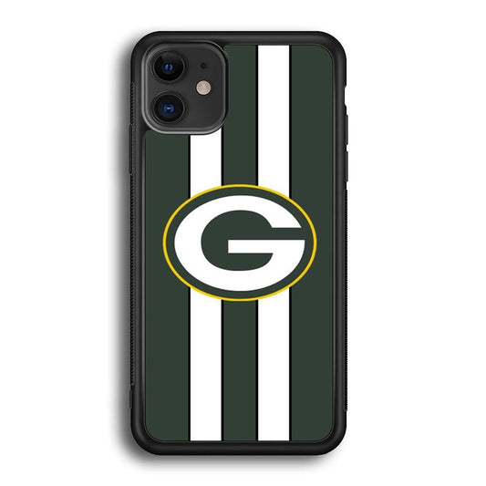Green Bay Packers Circle on Center iPhone 11 Case-Rubber Black (2D Case)-Oxvistore